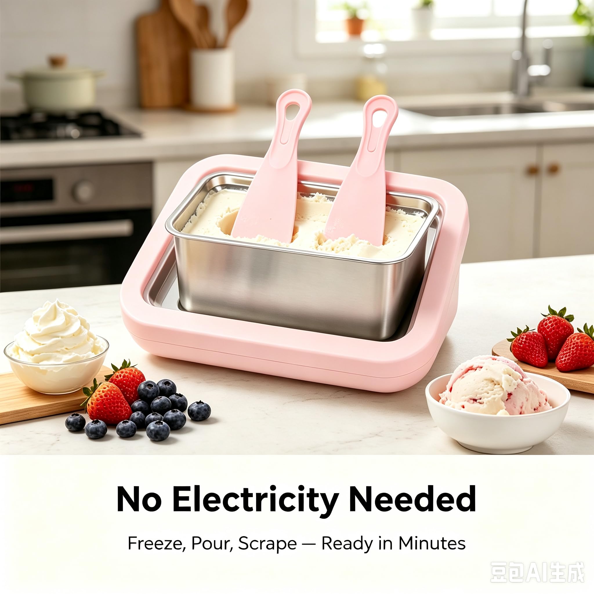 Rolled Ice Cream Maker - Homemade Frozen Treats -2