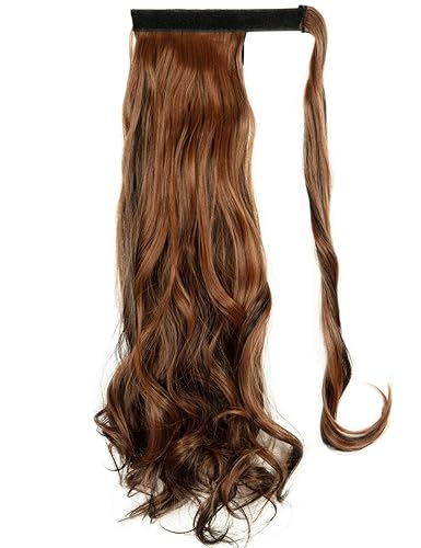 Miniatura 10 de Broche con cola de caballo sintética para extensión de cabello, cola de caballo mágica de una pieza para pegar, cabello largo, ondulado o rizado