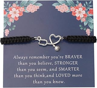 Stethoscope Gift Nurse Doctor Gift You are Braver Stronger Smarter Than You Think Bracelet Medical Student Graduation Gift