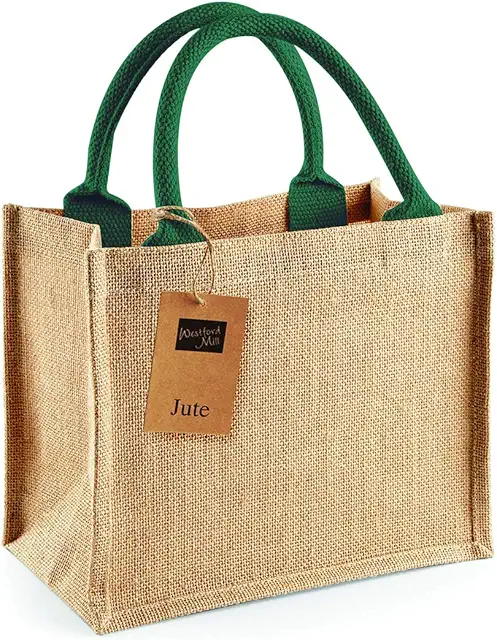 Westford Mill Jute Mini Gift Bag - Eco-Friendly Cotton Handles