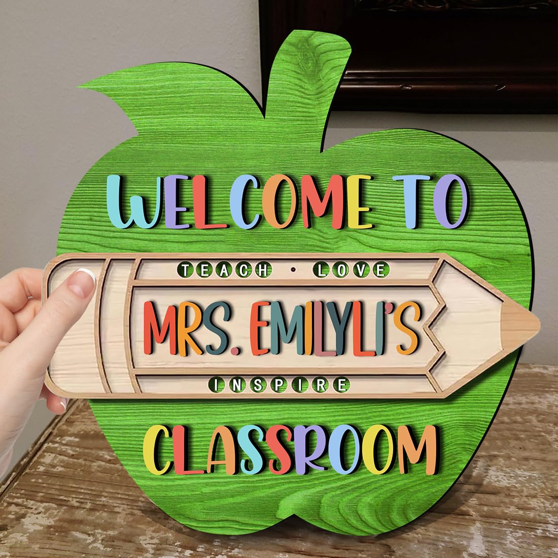 Personalized Teacher Sign , Classroom Door Hanger, Custom Teacher Names
