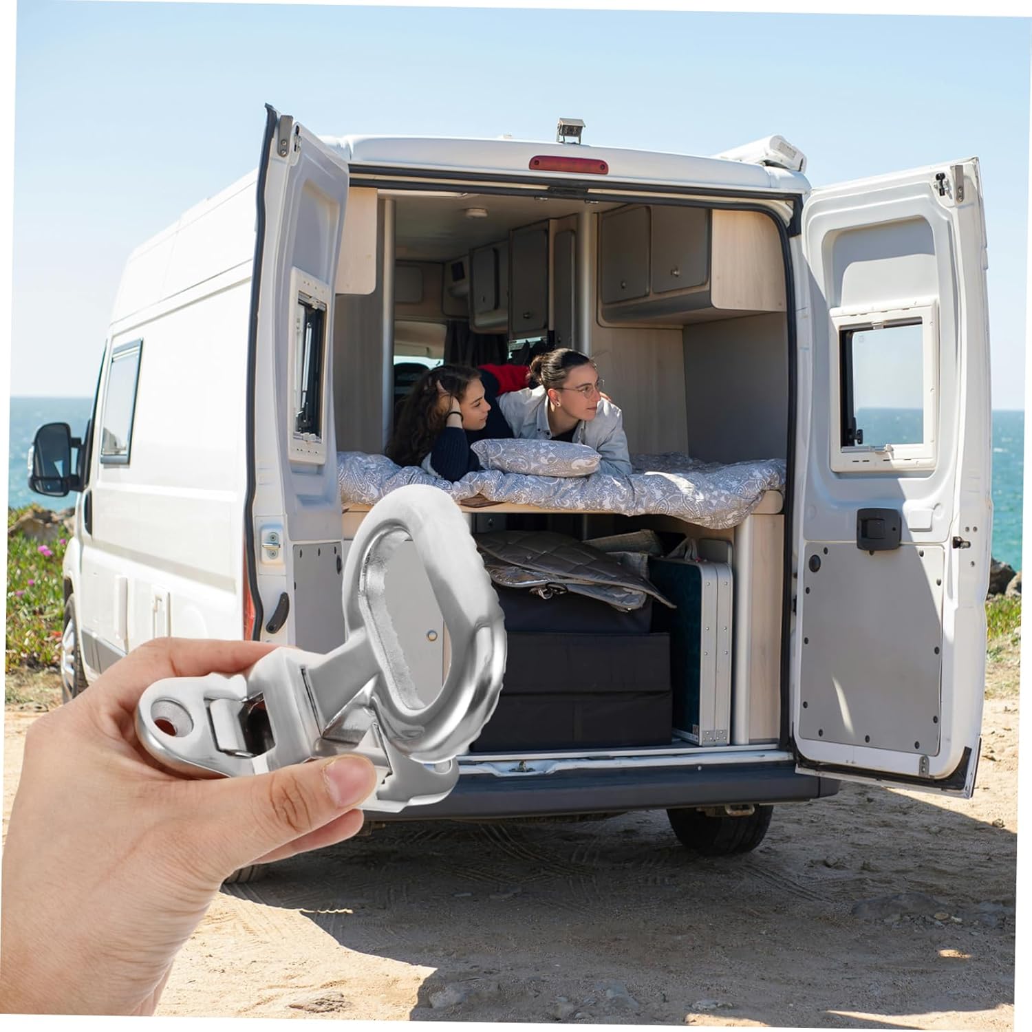 Alipis Heavy Duty Stainless Steel Folding Rv Step Adjustable Non- Pedal for Access to Trailers and for Outdoor Use