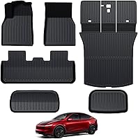 GALVAGNITE Floor Mats for 2025-2026 Tesla Model Y Juniper: All-Weather Full Coverage Set with Trunk, Frunk, Backrest Mats