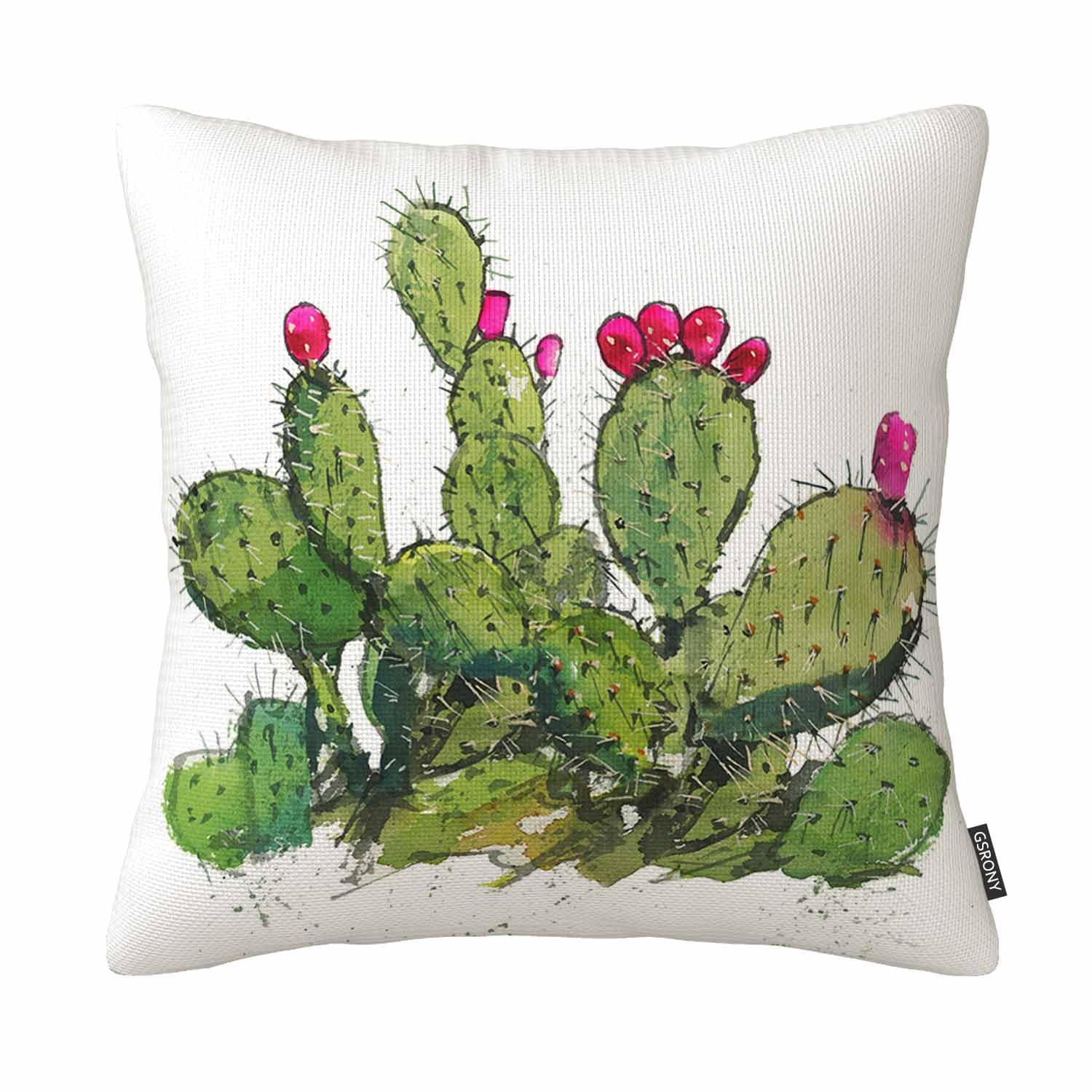 Decorative Cactus Succulent Plants Cushion Cover Throw Pillow Case