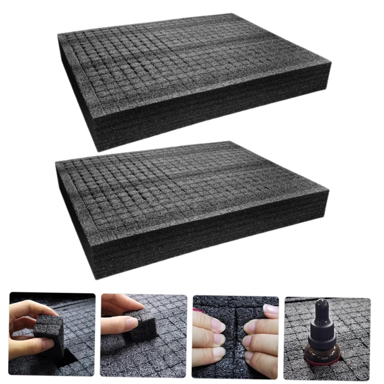 Gadpiparty Revestimientos de Envoltura de Espuma Pe Negra, Insertos de Embalaje 2 Piezas, Protección para Artículos Durante Envío y Manipulación, Fácilmente Rasgable a Mano