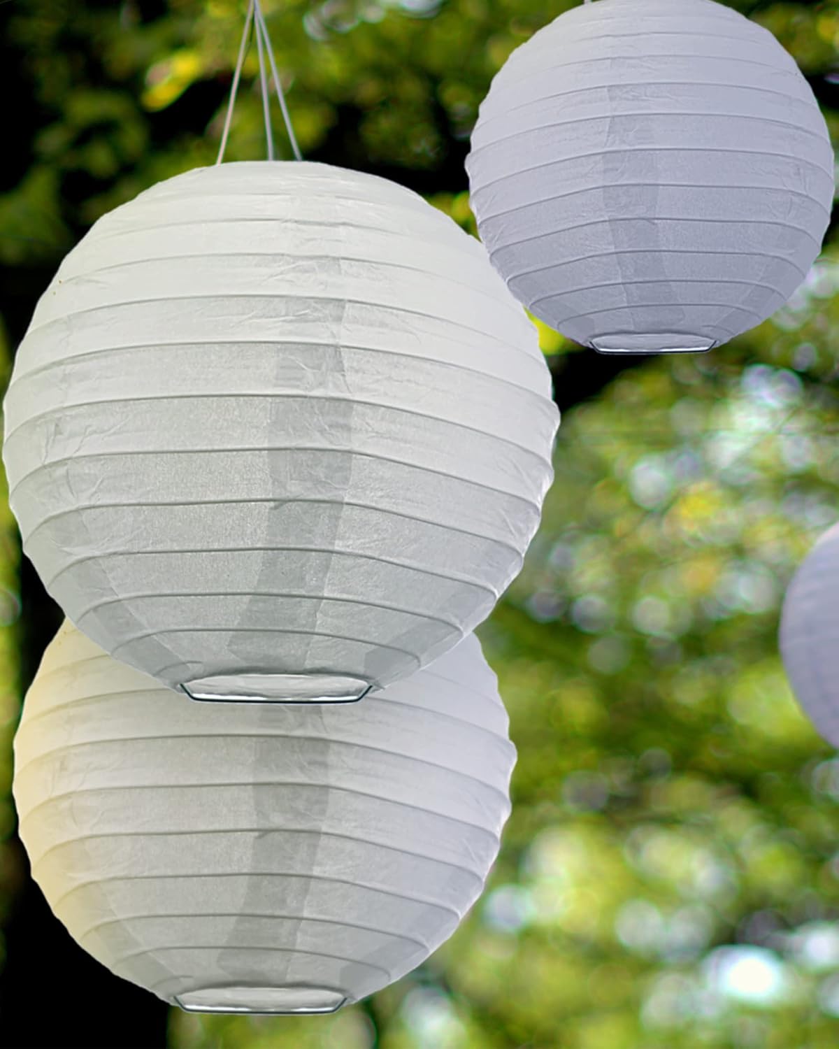 Treela 80 Pcs Paper Lanterns Chinese Japanese Lanterns for Wedding,4'', 6'', 8'', 10'',12'' Lamps for Ceiling Hanging Decor Bridal Baby Shower Birthday Party Decorations Christmas Easter(White)