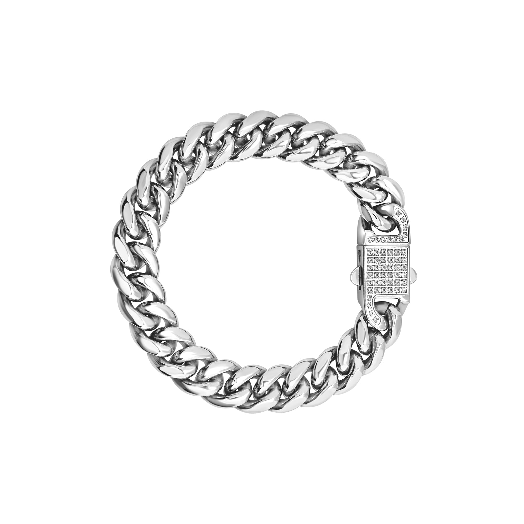 Breil, Collezione Loop, Bracciale Uomo in Acciaio Specchiato Bicolor, con Sottili Cavetti ed Elemento Centrale Personalizzabile con Incisione, Pratica Chiusura Regolabile 17.5-20.3 cm, Silver-Nero