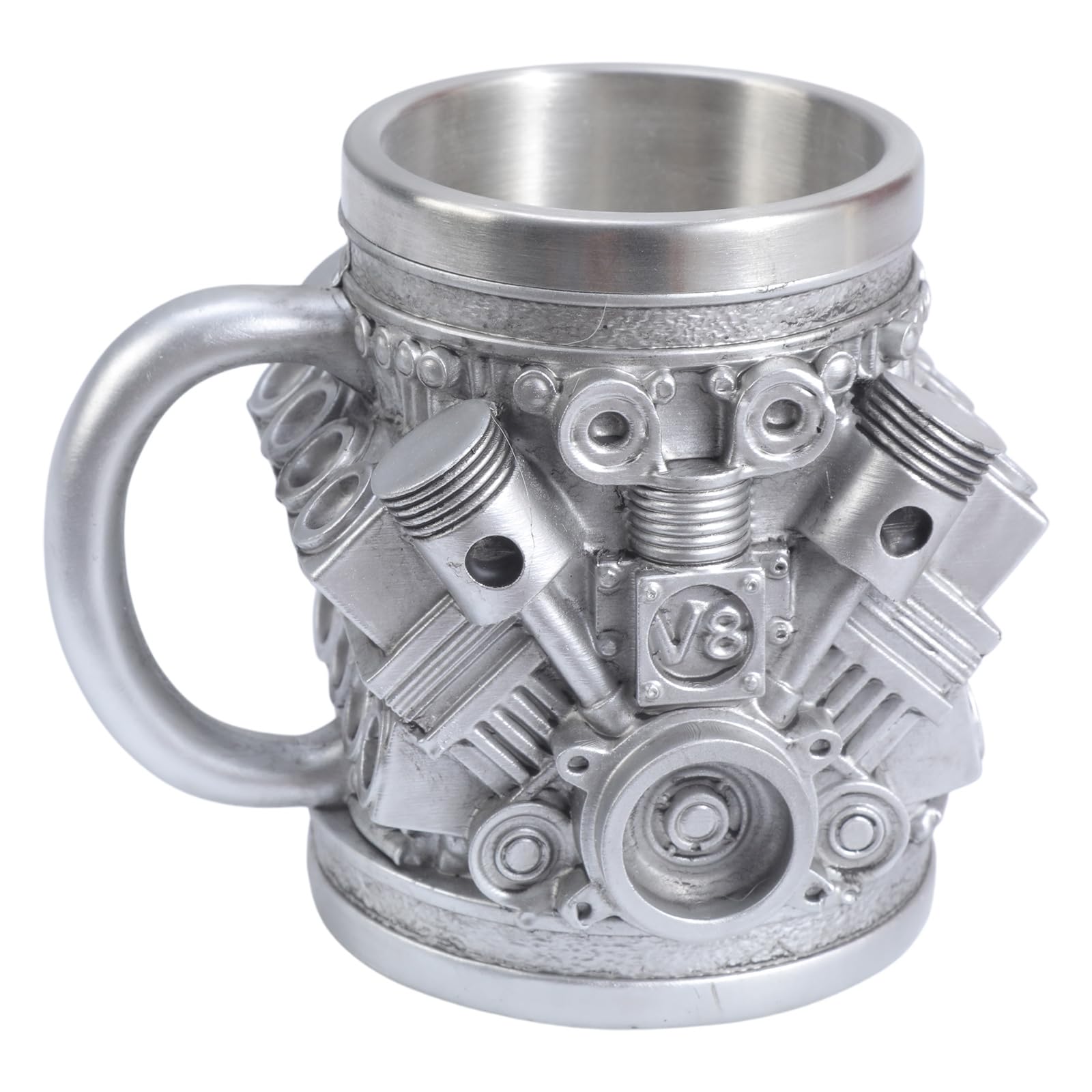 Jazuaiao Automotive Themed Stainless Steel Insert Cup Mechanical Detailing Resin Coffee Mug Insulated Drinkware for Daily Use Rustproof Stainless Steel Water Mug