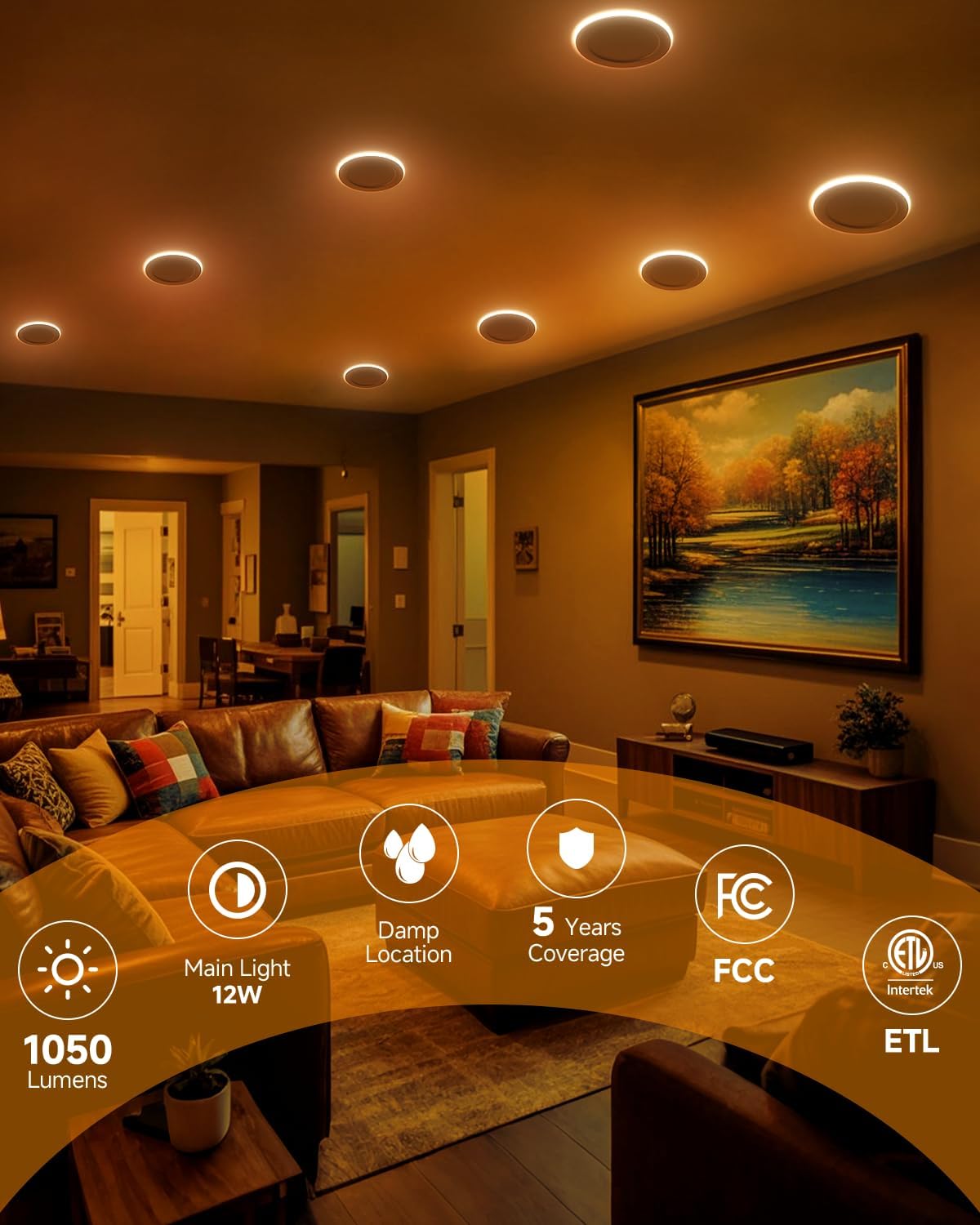 Ensenior 24 Pack 6 Inch LED Recessed Ceiling Light with Night Light, Dimmable, 2700K-5000K 5CCT, 1050LM 12W 120V, High Brightness Canless Wafer Downlight - ETL&FCC&IC