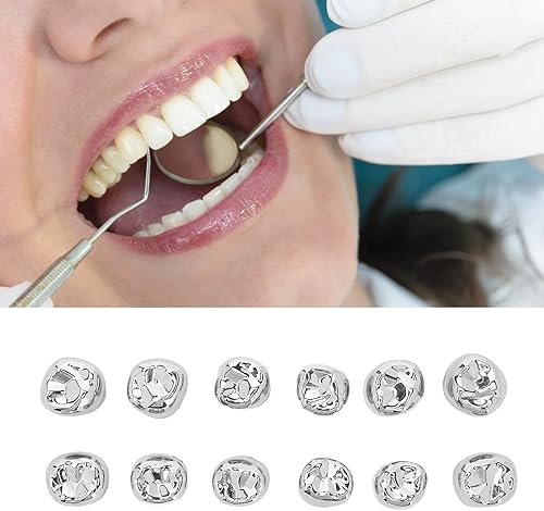 Miniatura 2 de Coronas dentales adultas del metal de las coronas molares 12pcs del acero inoxidable