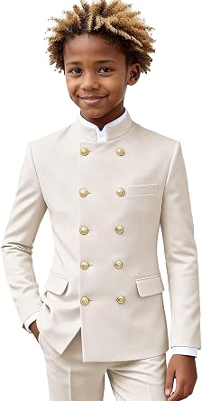 Boys Blazer Mandarin Collar Suit Jacket for Boy Traditional Chinese Tunic Blazer Boys Fashion Sport Coat