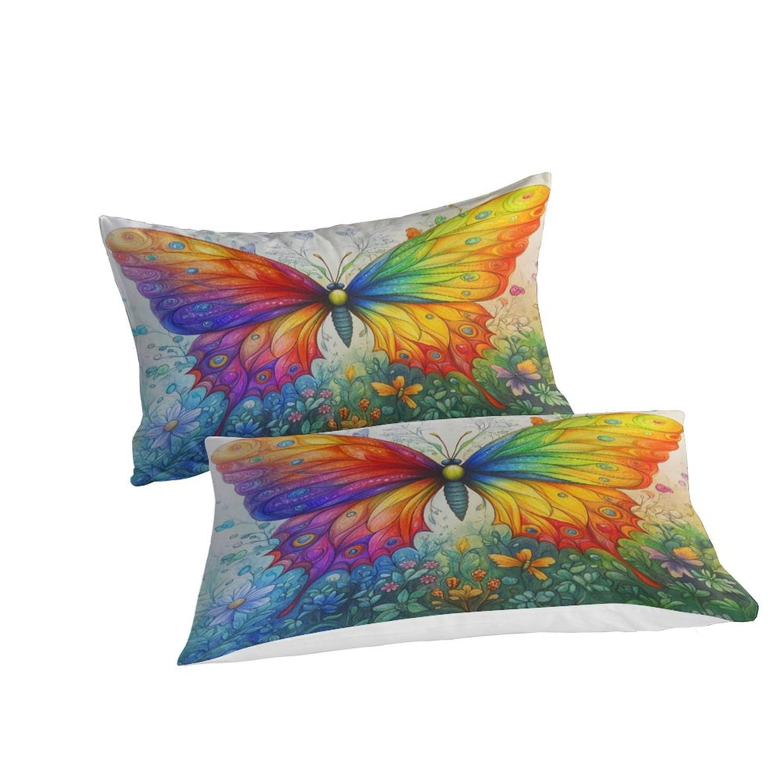 Magiczny motyl Zestaw pościeli 3-częściowy zestaw pościeli z mikrofibry motyl miękka poszwa na kołdrę dla chłopców i dziewcząt singielka (140 x 200 cm)