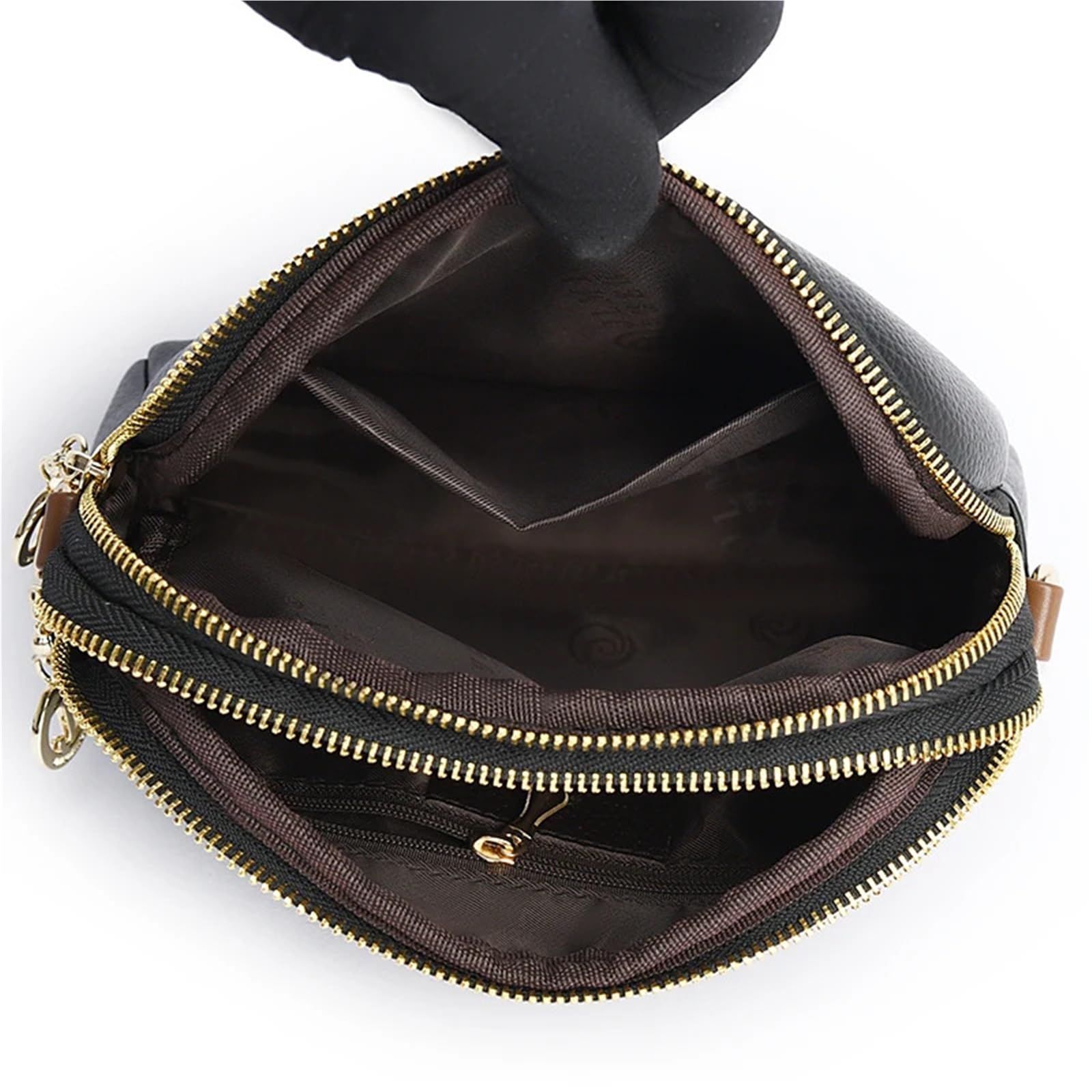 Bandolera de Cuero Genuino for Mujer, Bolso con Solapa de Diseñador de Bolsos, bandoleras for Mujer Adecuado para Viajar, Fiesta, Trabajo(Khaki)