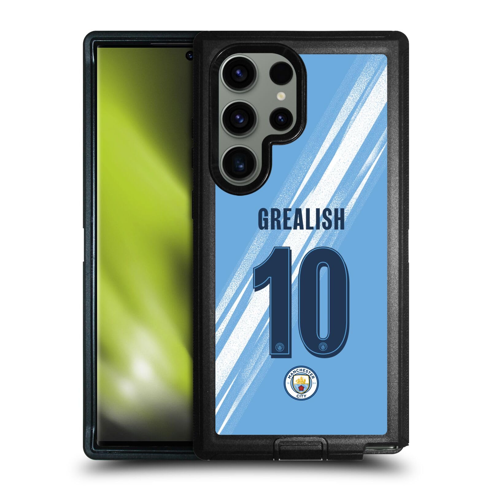 Head Case Designs Officially Licensed Manchester City Man City FC Jack Grealish 2025/26 Players Home Kit Ultra-Armoured Shockproof Case [Military Grade] Compatible With Samsung Galaxy S23 Ultra 5G