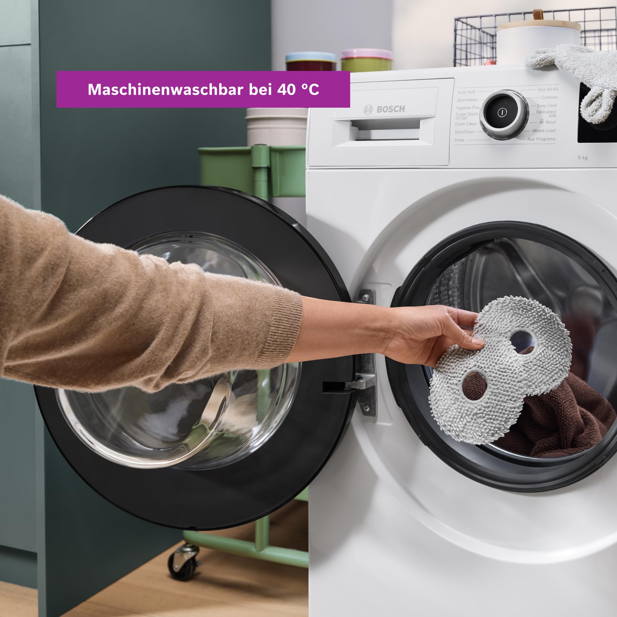 Bosch Wischpads BHZRMP3 für Spotless Max und Spotless Max Cam Saugroboter, effektive Nassreinigung auf verschiedenen Hartböden Dank rotierender Wischpads, Set mit 2 x 2 Stück