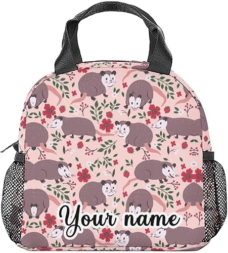 Miniatura 9 de COOPASIA Possum - Lonchera para niños, lonchera aislada para niñas y niños, color rosa, reutilizable, pequeña con bolsillos, bolsa de almuerzo para