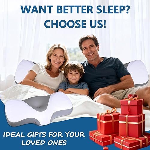 Miniatura 7 de Almohada de espuma viscoelástica, almohada cervical cervical ergonómica, almohada de apoyo cervical para cuello y hombro, almohada ortopédica de