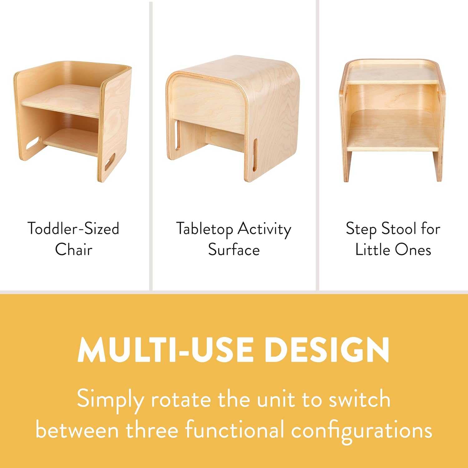 Bentwood ConvertiCube Toddler Chair and Table, Kids Furniture, Natural