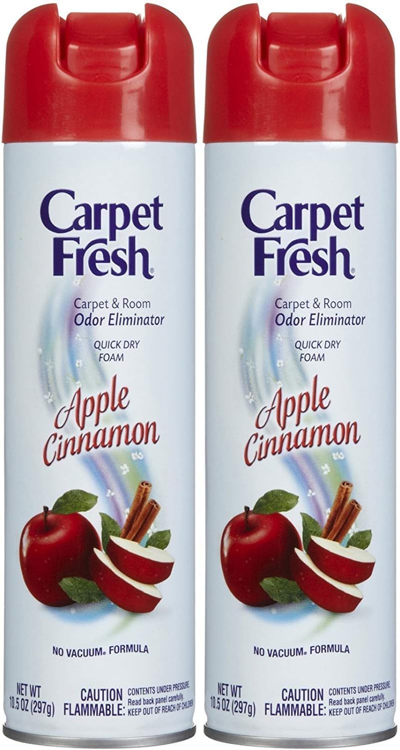 Carpet Fresh No-Vacuum Carpet Cleaner Aerosol, Apple Cinnamon, 10.5 Ounce (Pack of 2)