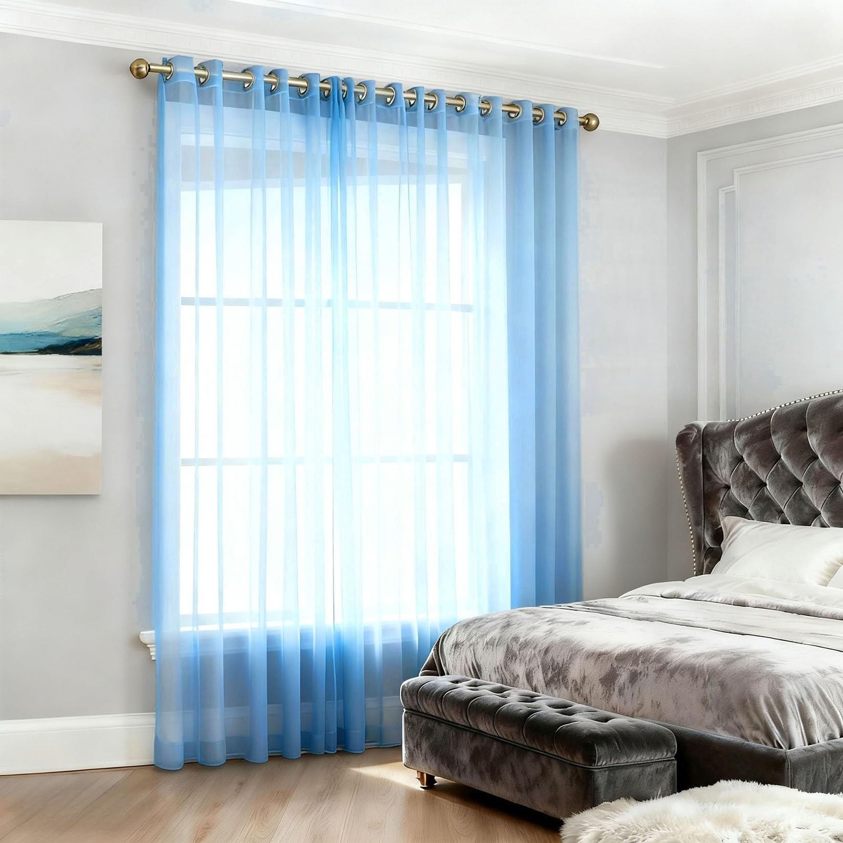 Rideaux voilages 195 x 270 cm semi-transparents pour illuminer votre chambre