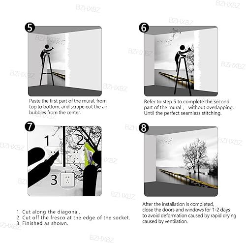 Miniatura 6 de BZHXBZ - Papel tapiz de madera espacial 3D para dormitorio, murales modernos de corteza de árbol, decoración de oficina, sala de estar, fondo de