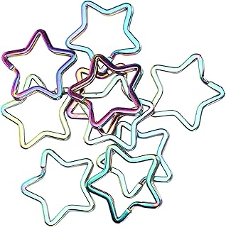 [TOPINCN] アイアン製カラフルな五角形のキーリング10個セット個セットdiyジュエリージュエリーホーム用品