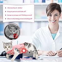 Vista 2 de Traje de recuperación para gatos para heridas abdominales o enfermedades de la piel, mameluco de gato para gatos después de la cirugía, traje
