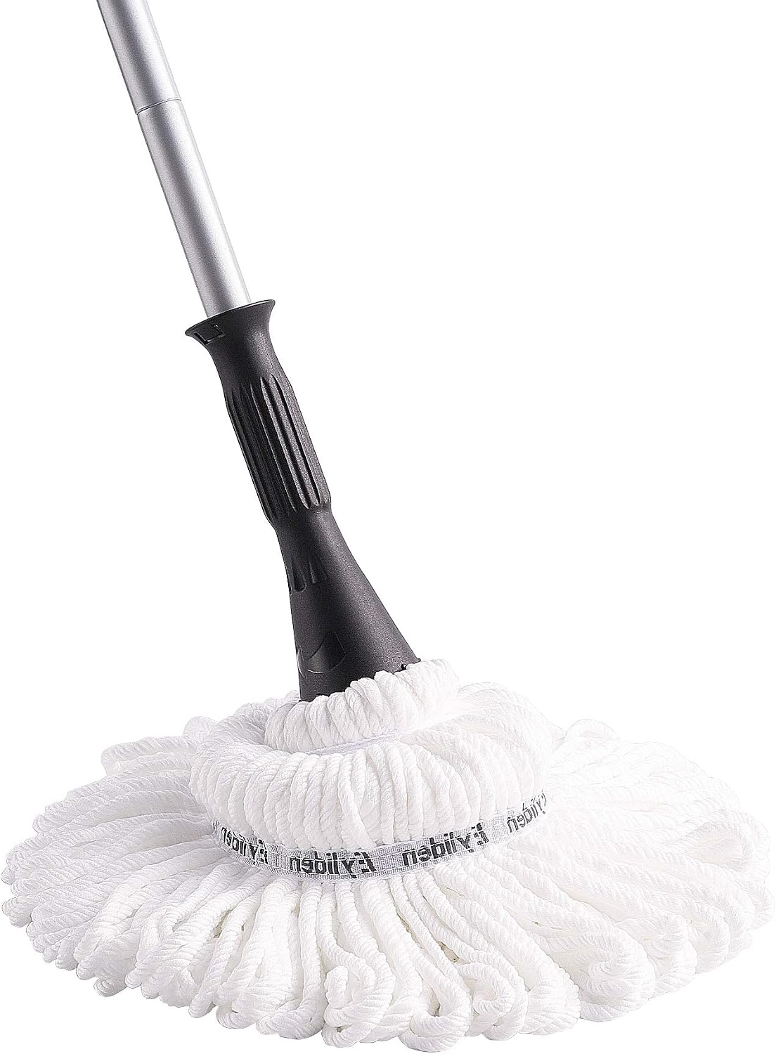 Eyliden Twist Mop & Refills Kit, Hand Release - Dry & Wet Mops for Hardwood, Tile Floor Cleaning - Easy to Wring, Include 2 Replacement Heads, 57.7inch Long Handle, Top Scouring Pad