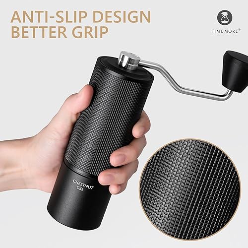 Miniatura 39 de TIMEMORE Chestnut C2S Molinillo de café manual de acero inoxidable S2C Molinillo de café cónico de rebabas, capacidad 0.88 oz de mano molinillo