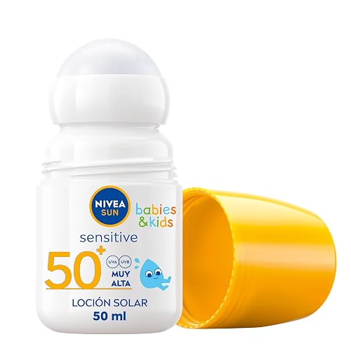 NIVEA SUN Babies & Kids Sensitive Roll-on FP 50 (1 x 50 ml), protetor solar infantil extra resis