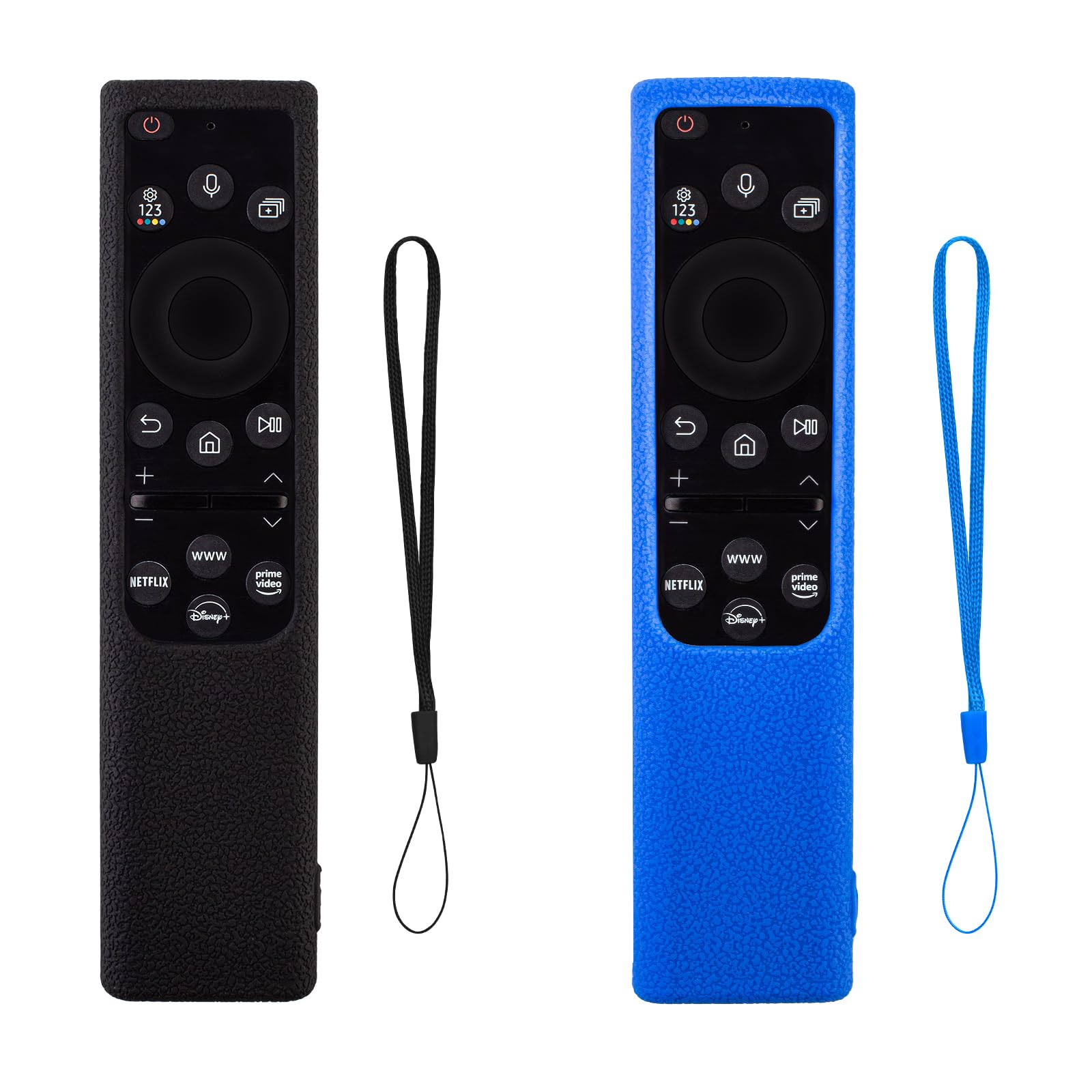 Photo 1 of 2 Pack Remote Cover for Samsung Smart TV, Silicone Protective Case for Samsung Solar Cell Remote 2021 2022 BN59-01357 BN59-01385 BN59-01265A Anti-Slip Remote Case Holder (Sea Blue +Black Not Glow) Black not Glow + Navy not Glow