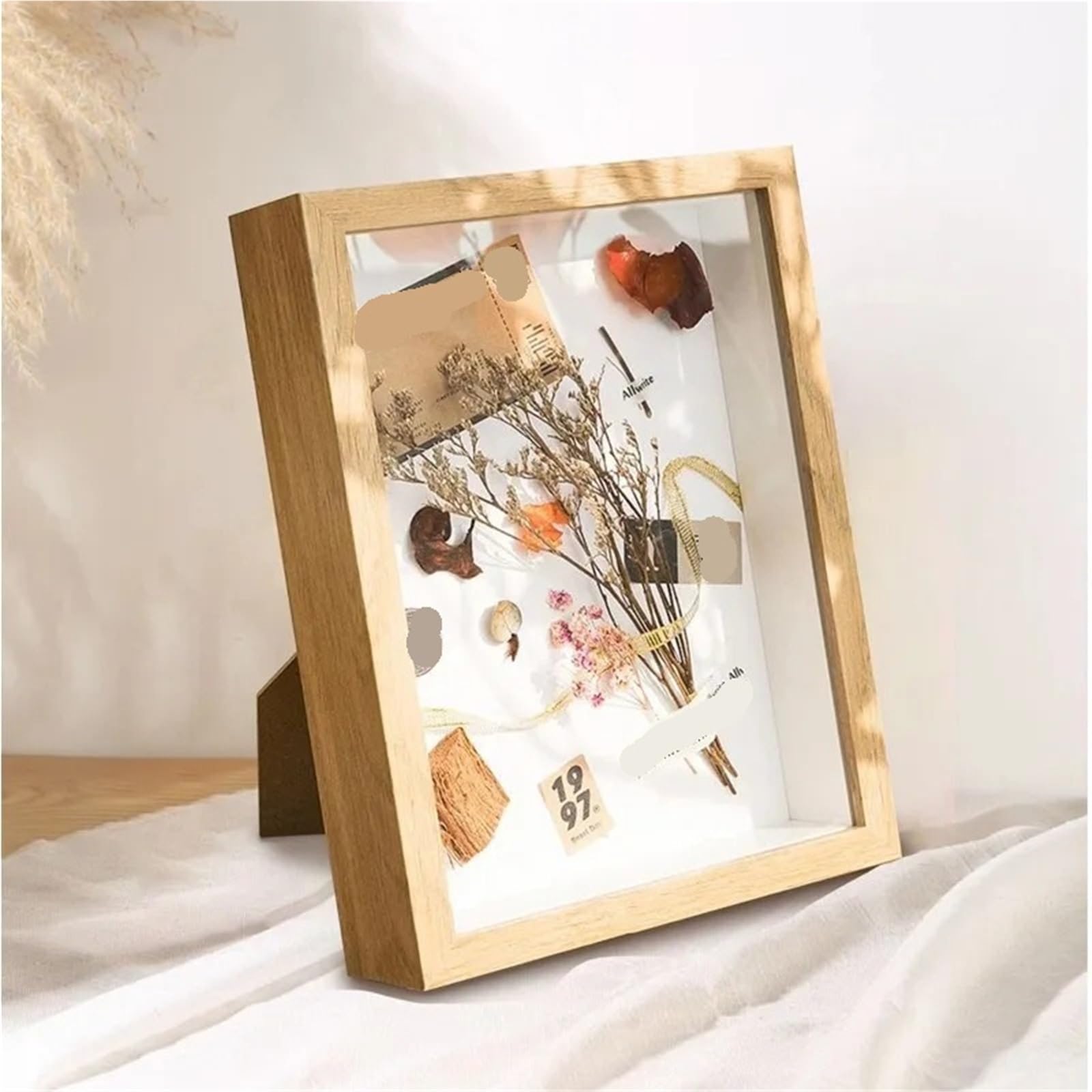 Hohler Trockenblumen-Fotorahmen, Schmetterlingsproben-Displayrahmen, Schattenbox-Rahmen, Heim-Tischdekoration Für Fotos Blumen(Black,10.2x15.2x3cm 6Inch)