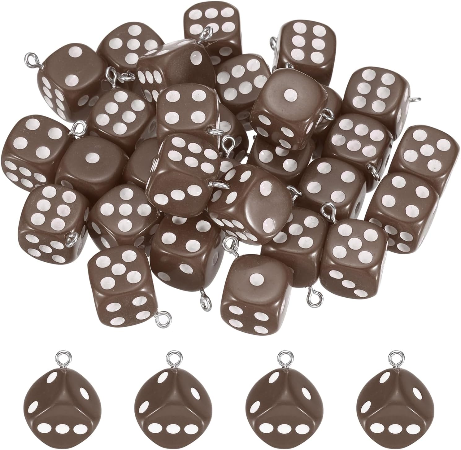 MECCANIXITY Dice Beads Charm 3D Cube Acrylic Dice Charm Pendant Fun Beads for Bracelets Jewelry Making
