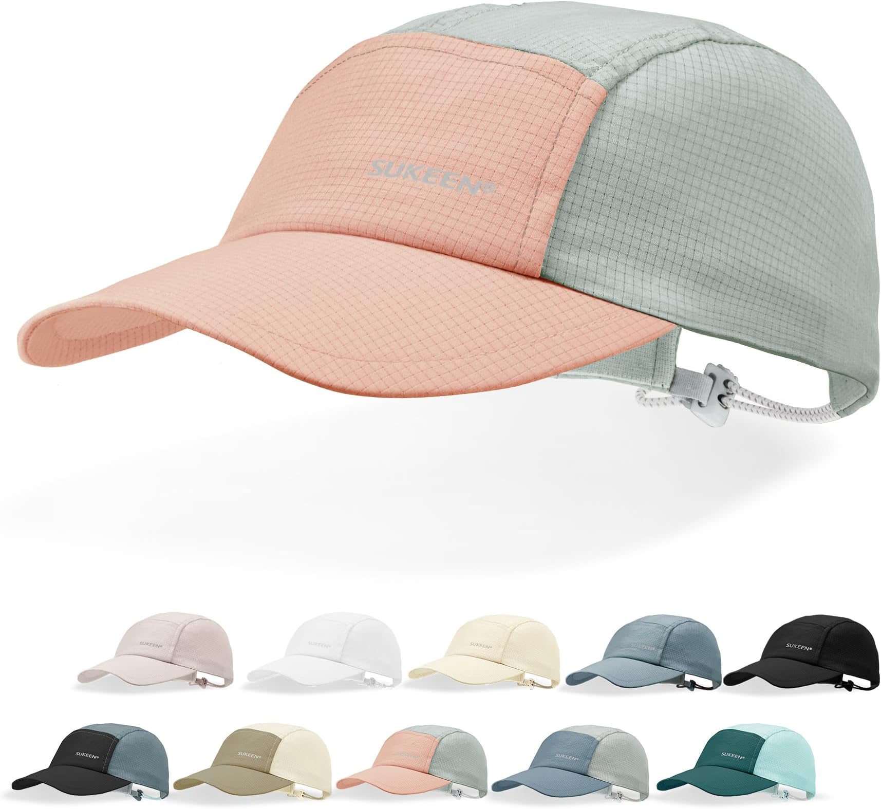SukeenLightweight Sun Hat for Women Men,Quick Drying Baseball Cap UPF50+ Running Hats Foldable Sport Cap for Outdoor Daily