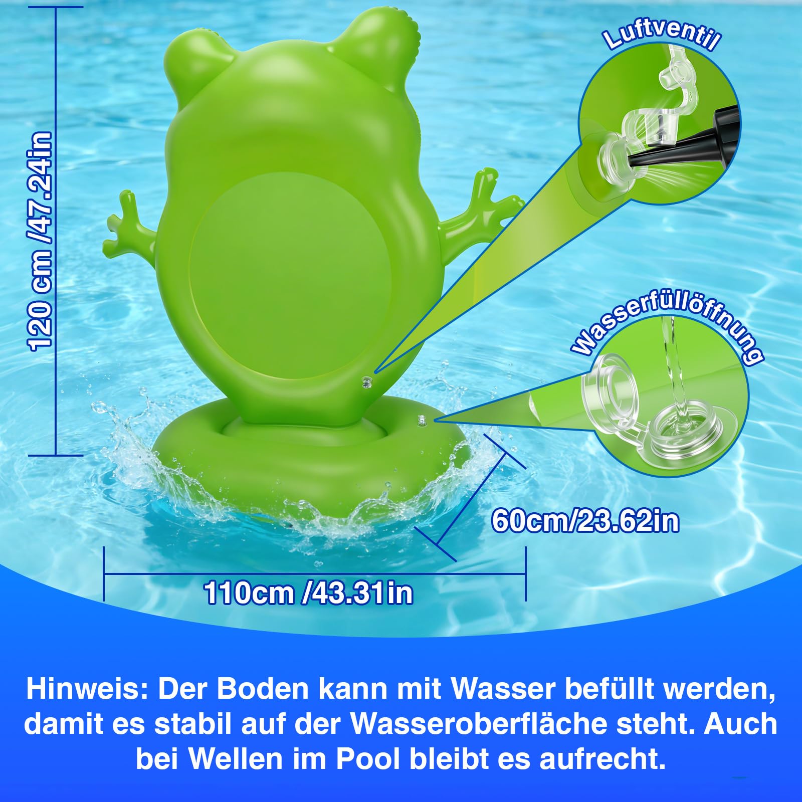 IEEILULU Aufblasbare Poolspielzeug für Pool, Wasserspielzeug Wurfspiel mit Werfen Ball, Ringwerfen, Aufblasbares Dartspiel Spielzeug Outdoor Indoor Party Garten Strand Sommer für Kinder Erwachsene