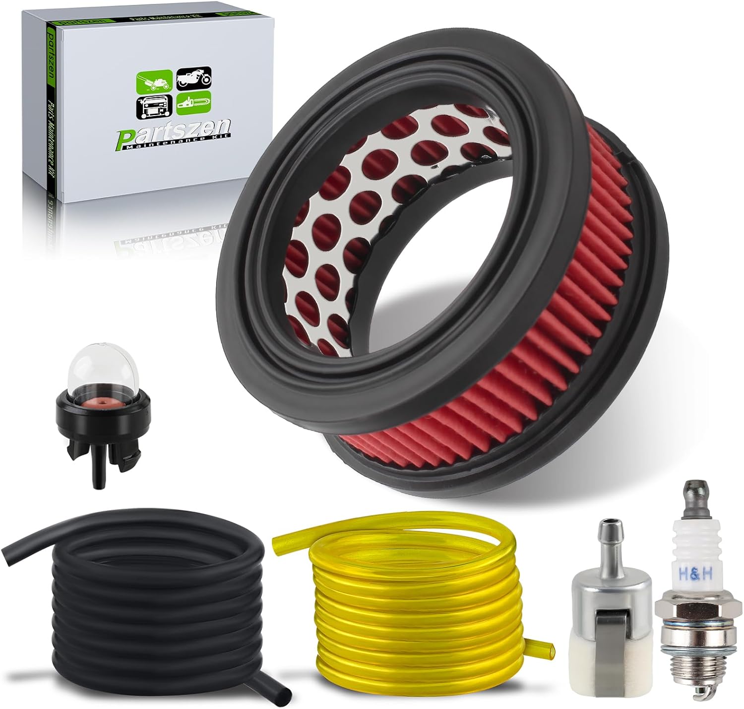 13030039730 Air Filter Fuel Filter Line for Echo CS370 CS400 CS400F CS420 CS5000 Chainsaw with Spark Plug Primer Bulb Hose Tube Parts Kit
