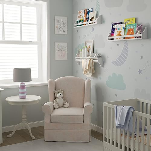 Miniatura 2 de Conjunto de 3 estanterías de pared resistentes de madera de abedul para habitaciones infantiles