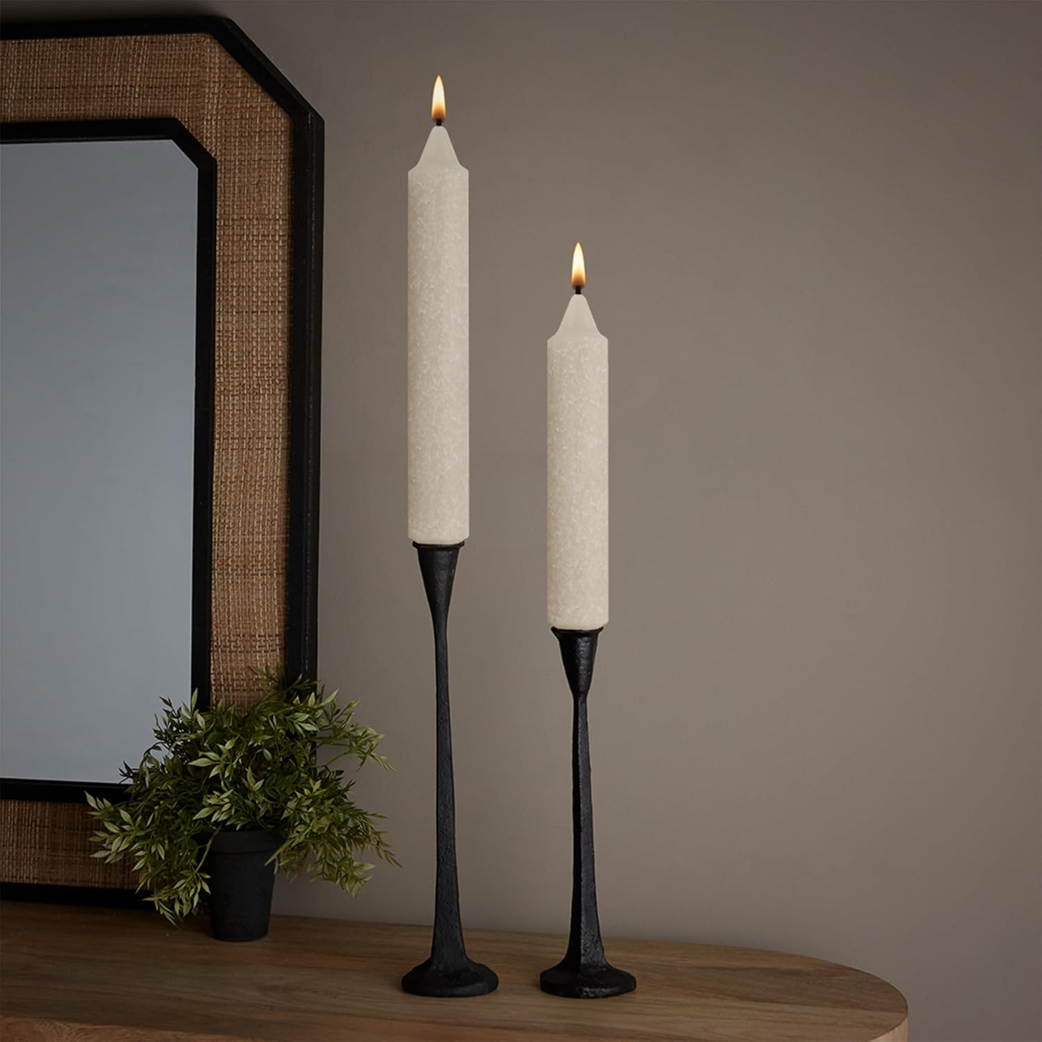 Root Candles 4-Count Unscented Dinner Candles Dripless Beeswax Enhanced Timberline™ Collenette Boxed Candle Set, 9-Inch, Ivory