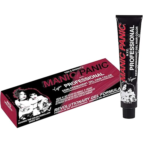 Manic Panic Professional Color Red Velvet - Bright Cherry Red Semi-Permanent Gel Hair Dye - Glows Under Black Light - Lasts Through 40+ Washes - No Developer Required (3oz)