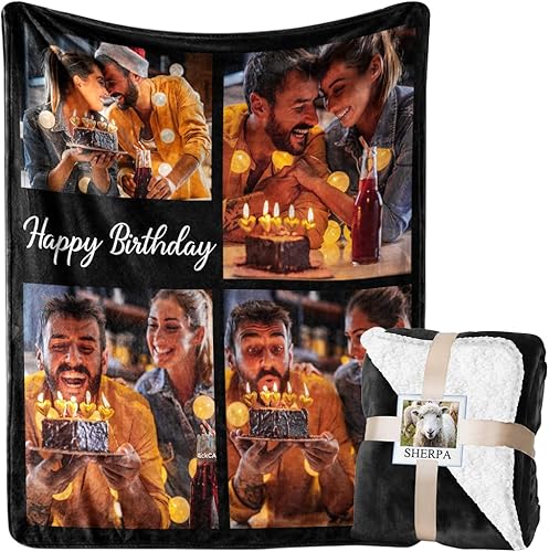 Miniatura 26 de Envía al Día Siguiente Manta Personalizada con Texto de Imagen Manta Personalizada de Arrecife Mantas de Collage de Fotos Regalos Personalizados