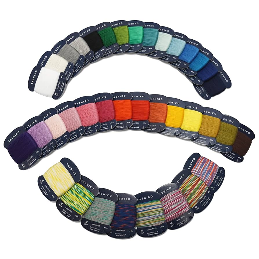 FLOWER GOMAKU マルチカラー Amazon | ダルマ 刺し子糸 綿100% カードタイプ (40m) 37色(単色