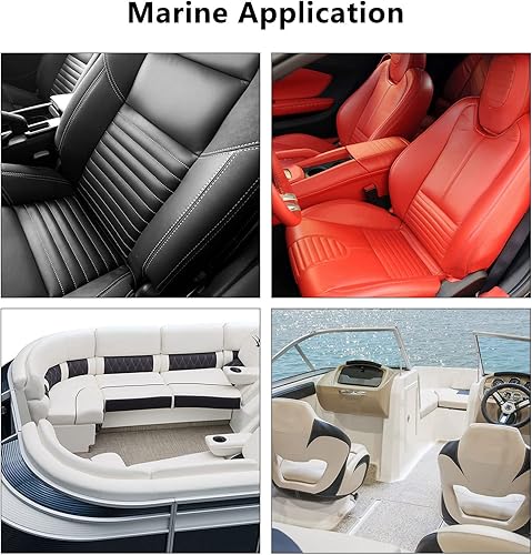 Miniatura 6 de Tela de piel sintética vegana suave e impermeable, material sintético de poliuretano marino, fácil de limpiar y resistente al desgarro, sin olor