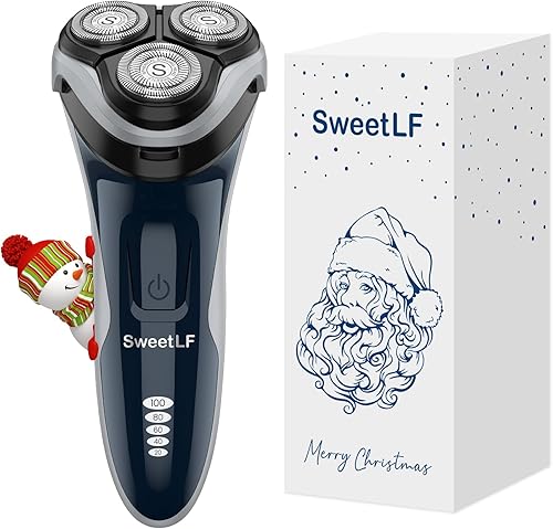 SweetLF Maquinilla de afeitar eléctrica para hombres con recortadora emergente, afeitadora eléctrica impermeable IPX7, afeitadoras recargables para