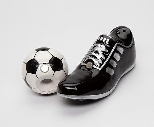 Miniatura 4 de CG - Zapatos de fútbol magnéticos con salero y pimentero, negro, 4 12 pulgadas x 1 34 pulgadas x 3 pulgadas de alto (SS-CG-10466)