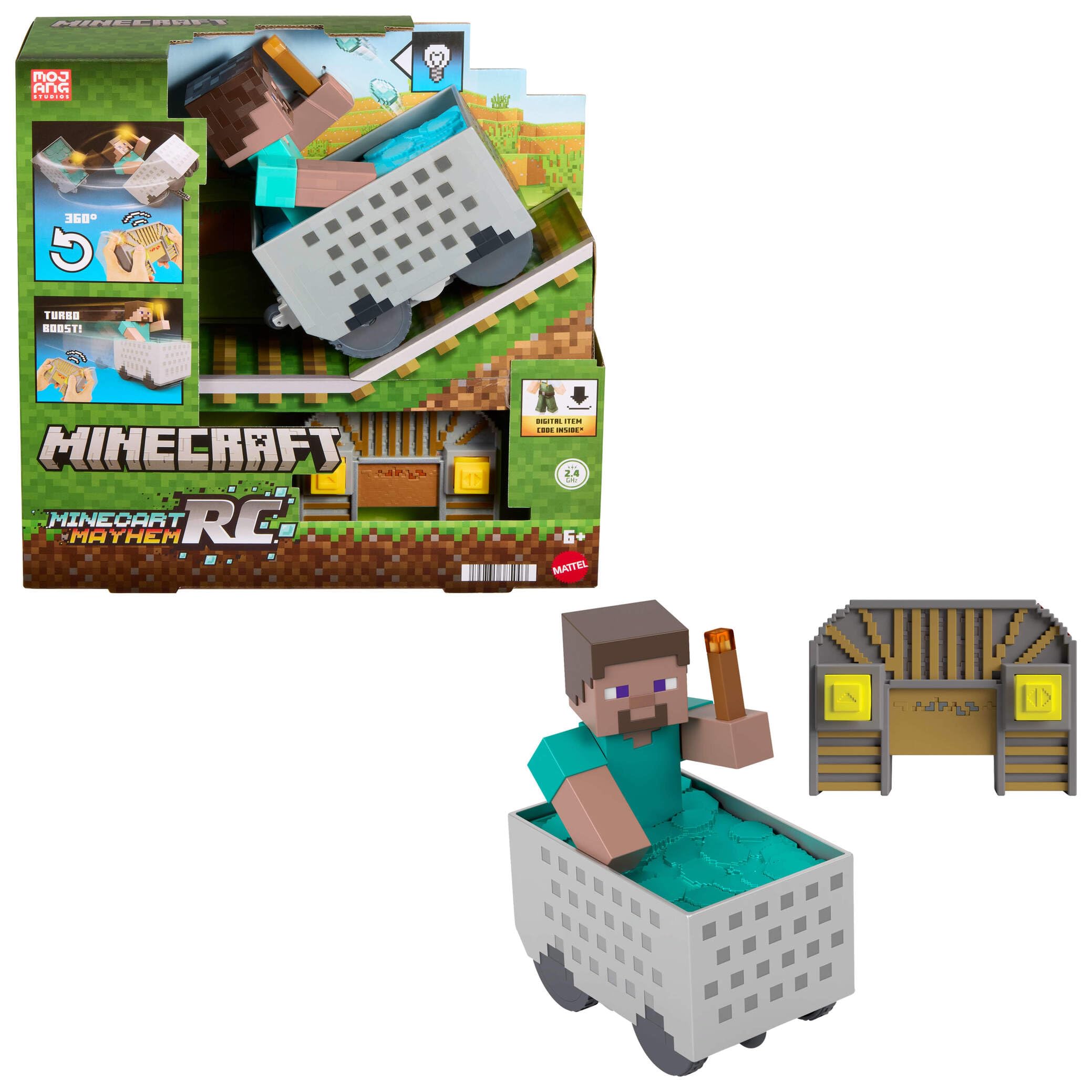 Mattel Minecraft Minecart RC con Steve