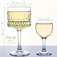 Vista 5 de The Buybox - Copa de vidrio extra grande, copas de copa vintage, copas de vino cuadradas grandes. Cóctel, champán, copas de margarita, cristalería