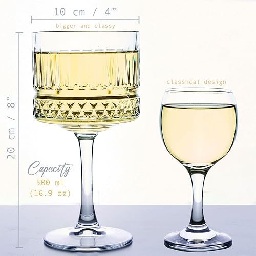 Miniatura 5 de The Buybox - Copa de vidrio extra grande, copas de copa vintage, copas de vino cuadradas grandes. Cóctel, champán, copas de margarita, cristalería