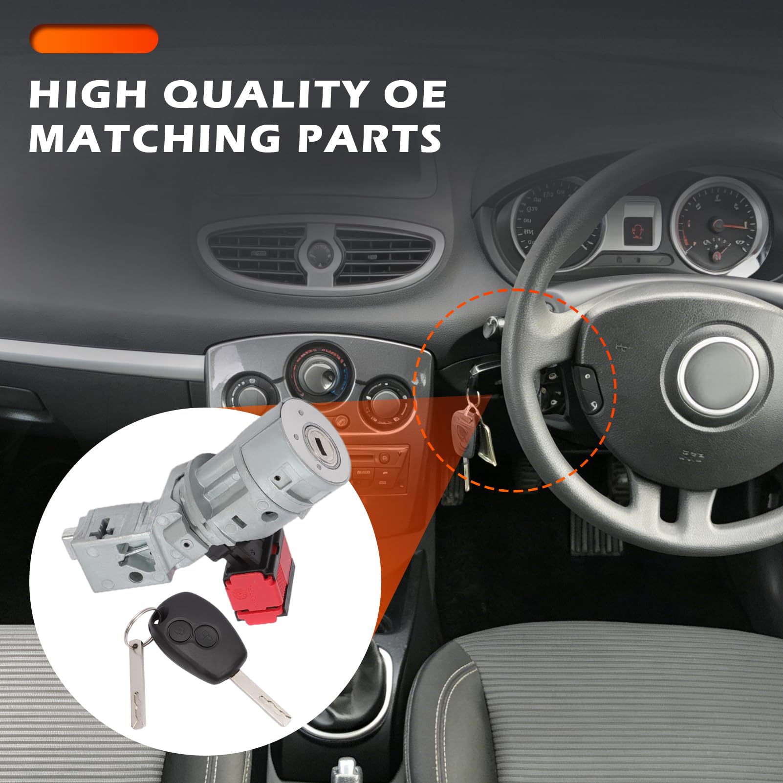 Kit Neiman Clio 3 Kangoo 2, KASturbo Antivol Serrure d'allumage Direction avec clé pour Trafic Master Duster Sandero NV300 NV400 7701208408