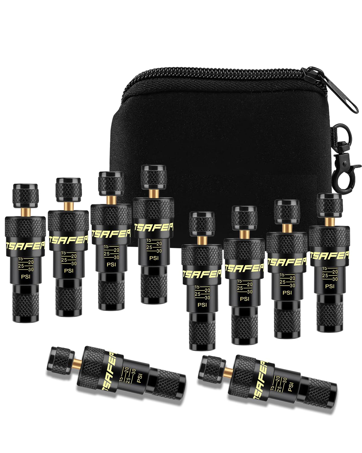 ATsafepro Tire Deflator, 10-30PSI Adjustable Auto-Stop Tire Deflators Offroad Accessories, Air Down Tire Deflators Kit Tool for Rapid Deflator Off Road 4x4 Various Vehicles (Pack of 10)