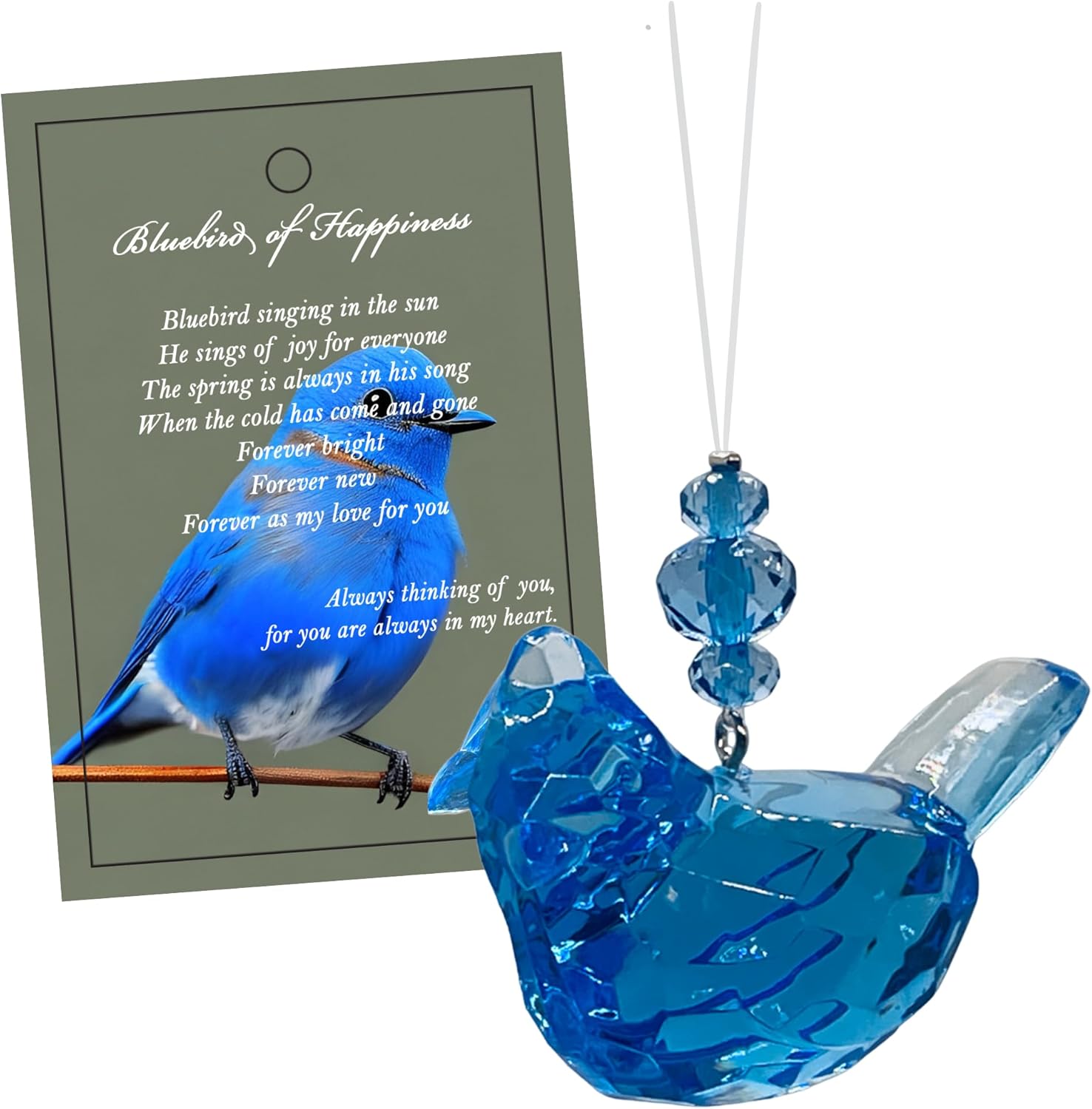 Bluebird of Happiness Ornament, Joy & Fulfillment Gift Blue Bird Ornaments for Spring, Summer and Christmas Trees